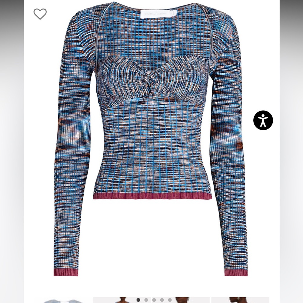 JONATHAN SIMKHAI
Vesna Twist-Front Space-Dye Top new with tags